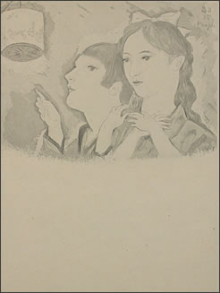 藤田嗣治】 1926年作 エッチング 「お梅さんの三度目の青春